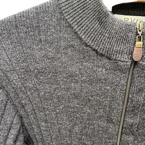 Orvis 100% Wool 1/4 Zip Gray Sweater Mens XL Suede‎ Elbow Patches Long Sleeve